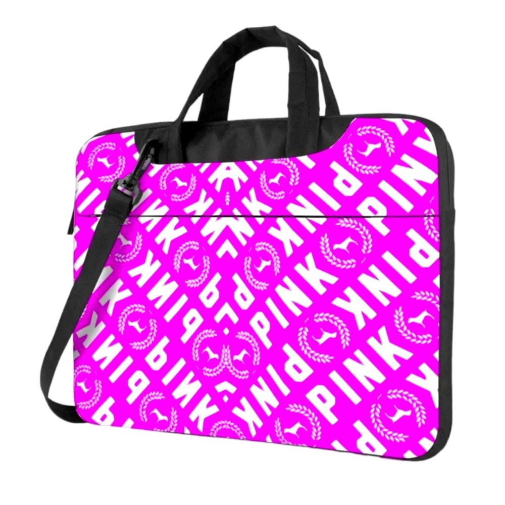 🎀PINK... Spacious Black and Pink Laptop Briefcase Case